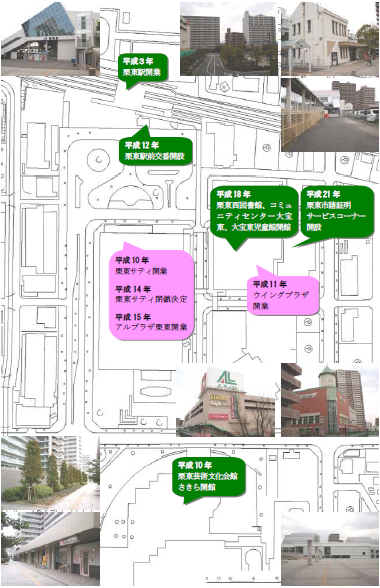 栗東駅周辺図(経過付き)のイラスト