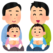 子どもをあやすお父さん