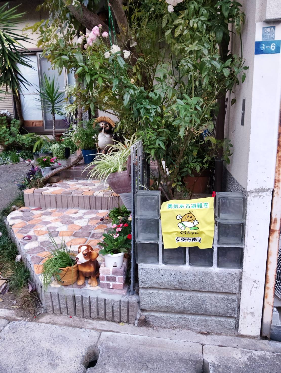 黄色いハンカチが玄関に掲げられている様子2