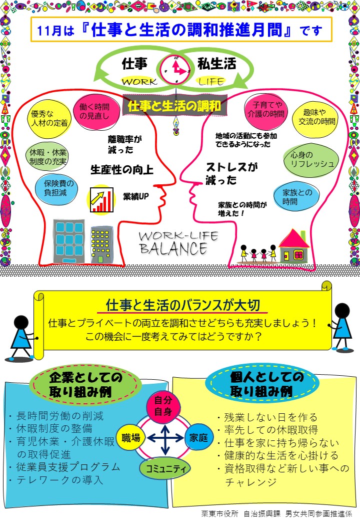 11月は仕事と生活の調和推進月間です