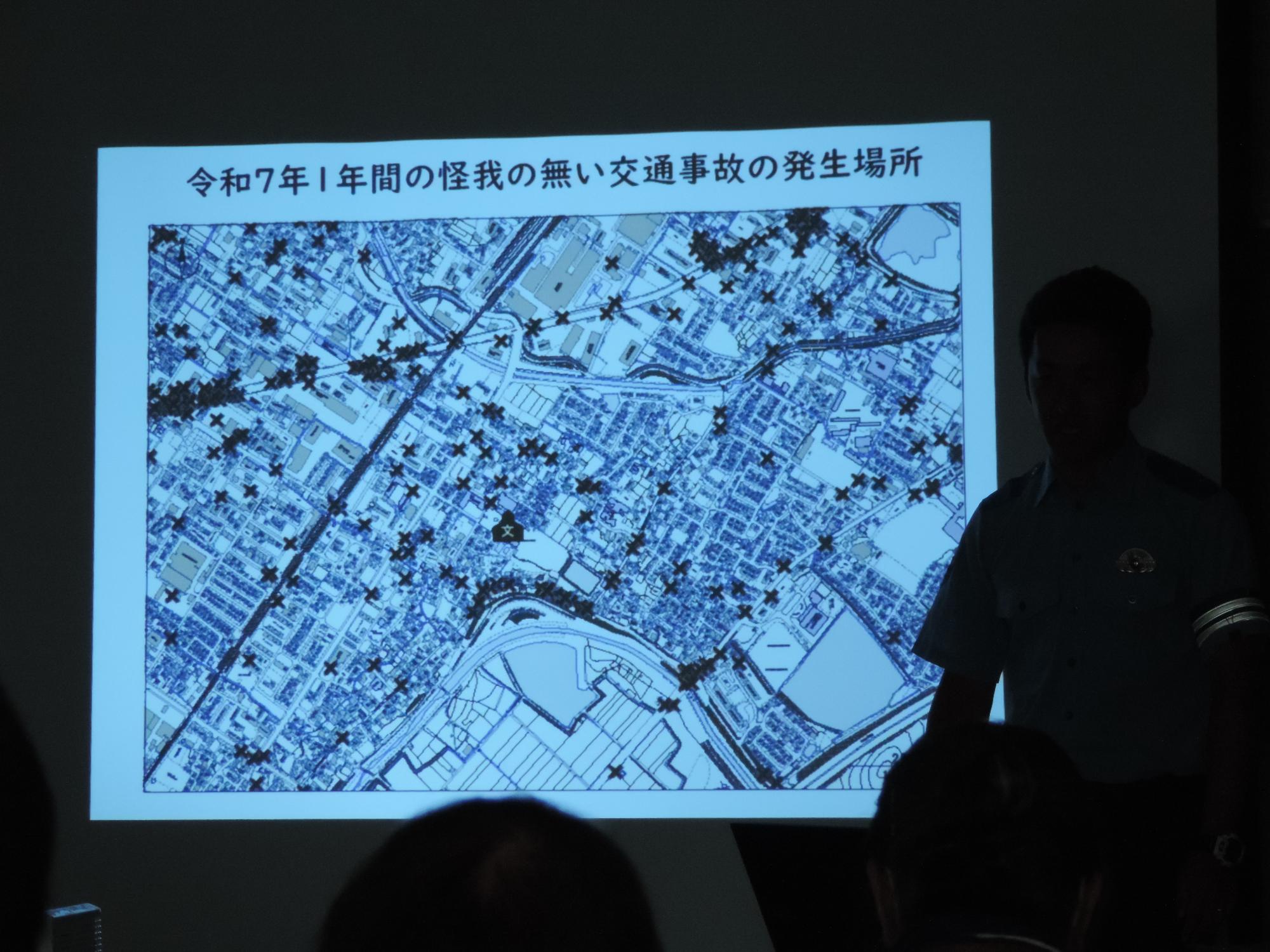 栗東小学校周辺の交通事故発生場所
