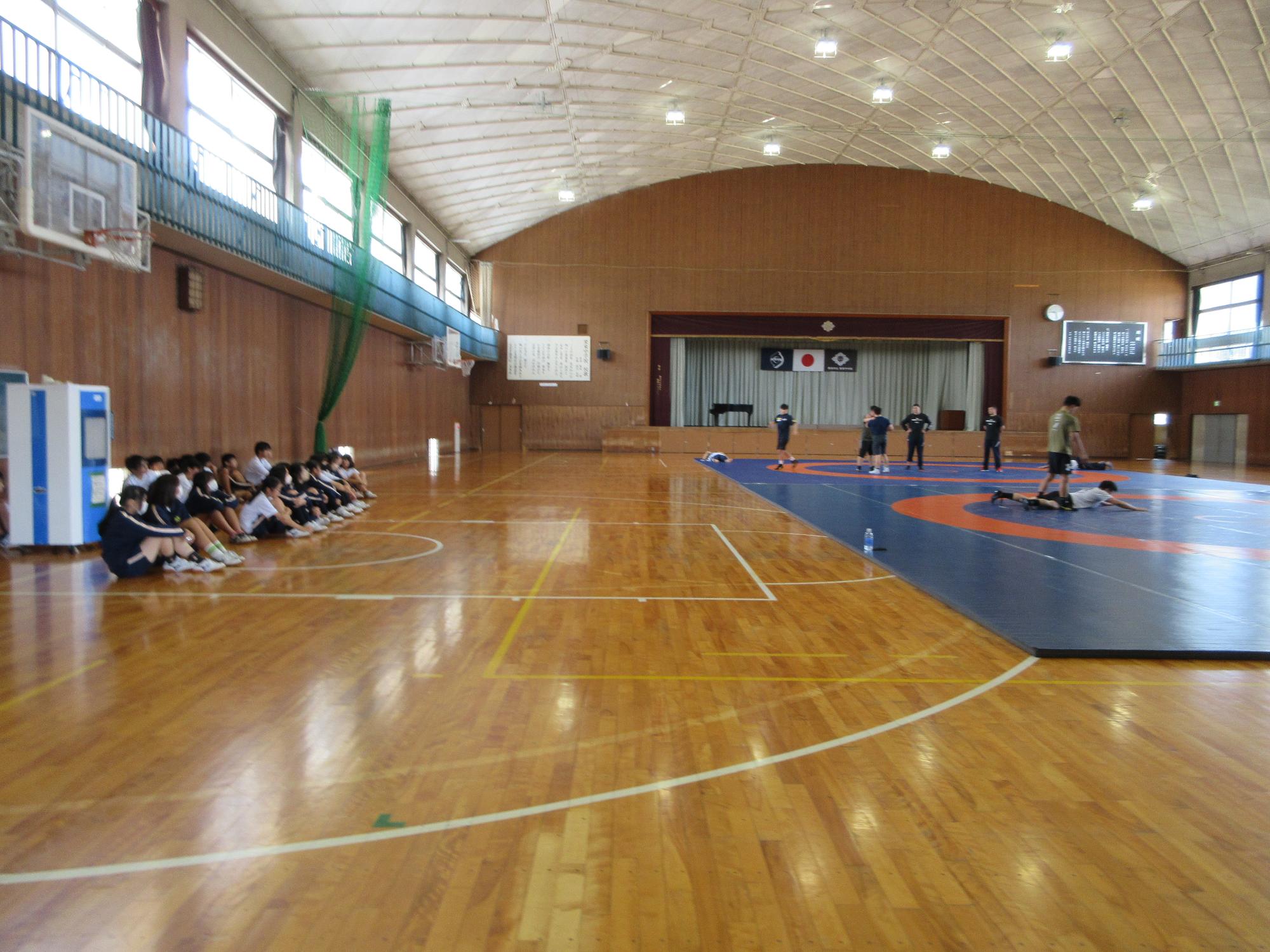 レスリング練習見学