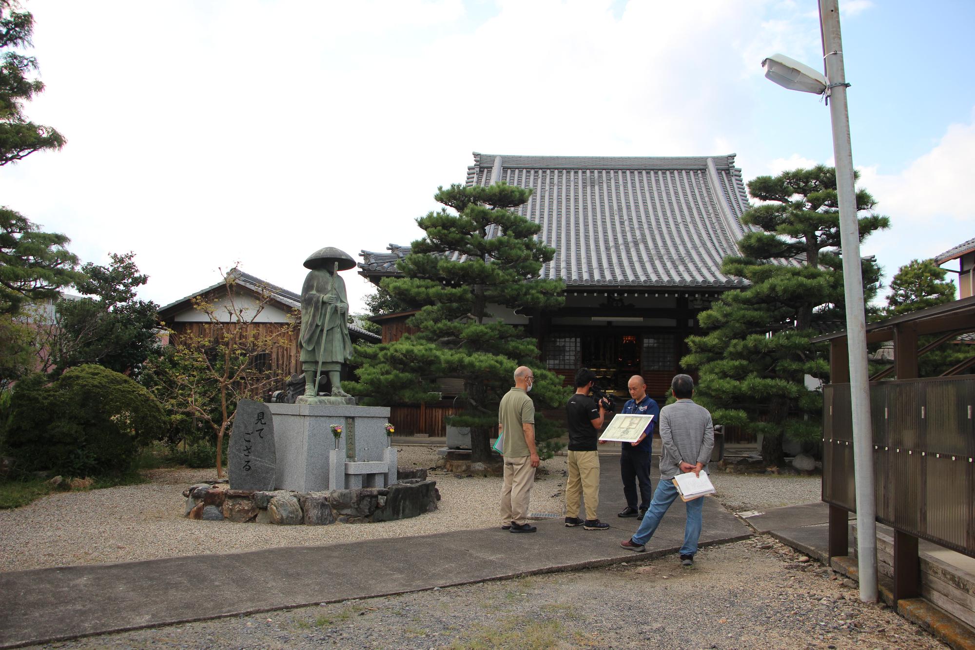 永正寺での撮影の様子